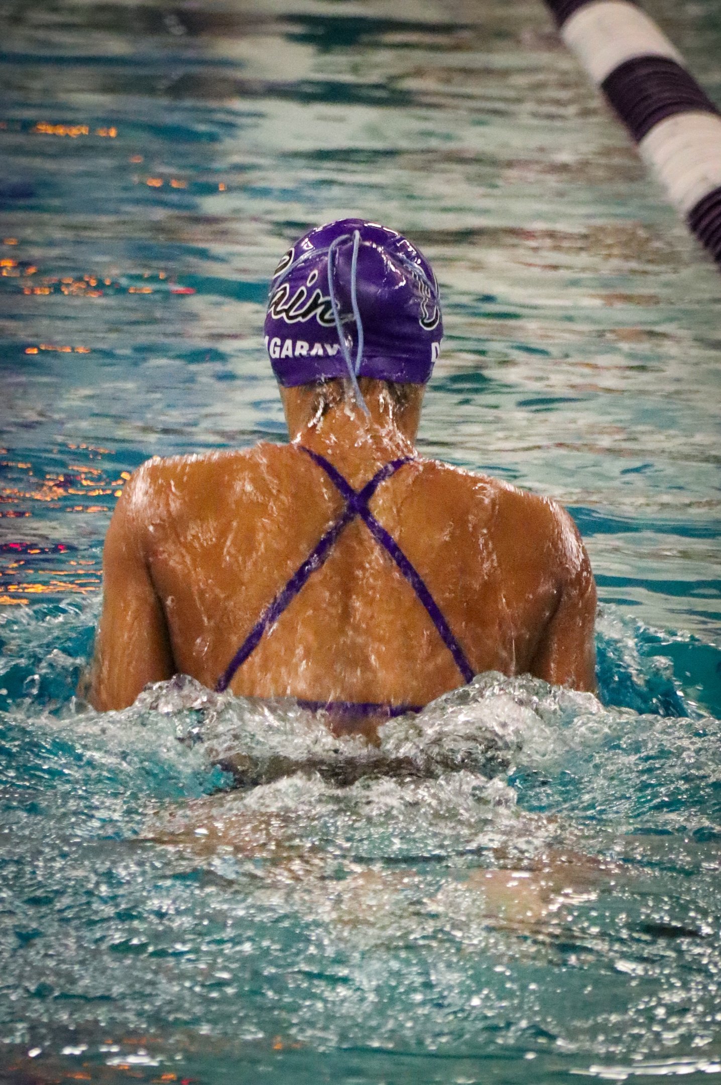 Competitive swimmer in the pool